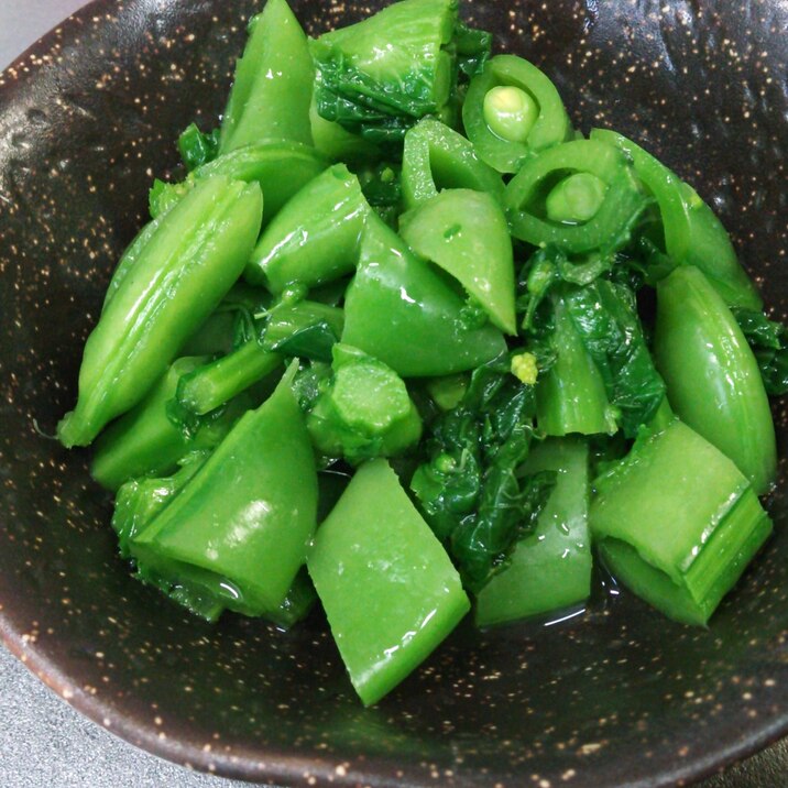 大人の春の味 菜の花とスナップエンドウのおひたし